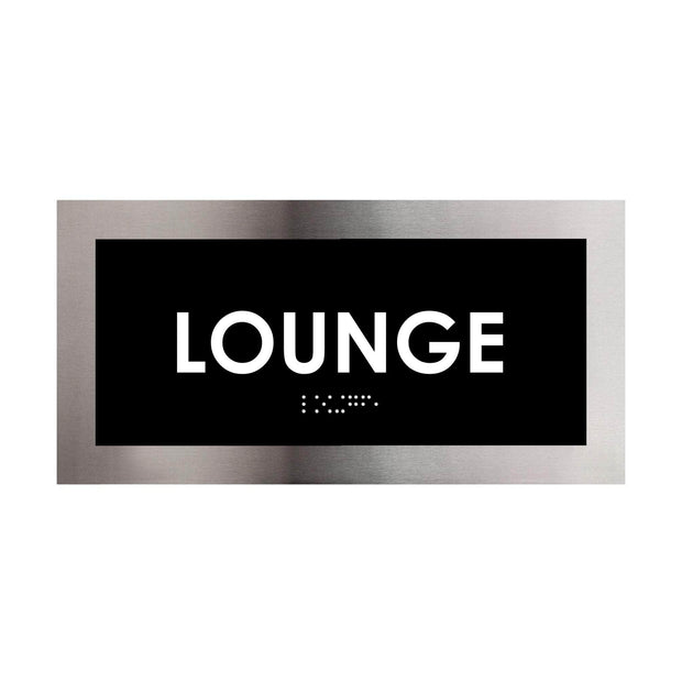 Door Signs Lounge Room Door Sign - Stainless Steel Plate - "Modern" Design