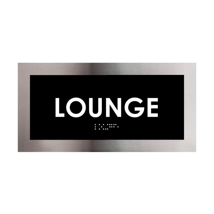 Door Signs Lounge Room Door Sign - Stainless Steel Plate - "Modern" Design