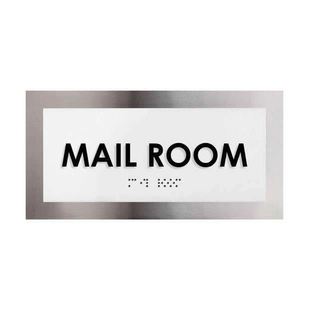 Door Signs Mail Room Door Sign - Stainless Steel Plate - "Modern" Design
