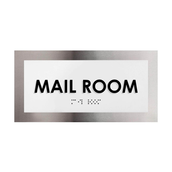 Door Signs Mail Room Door Sign - Stainless Steel Plate - "Modern" Design