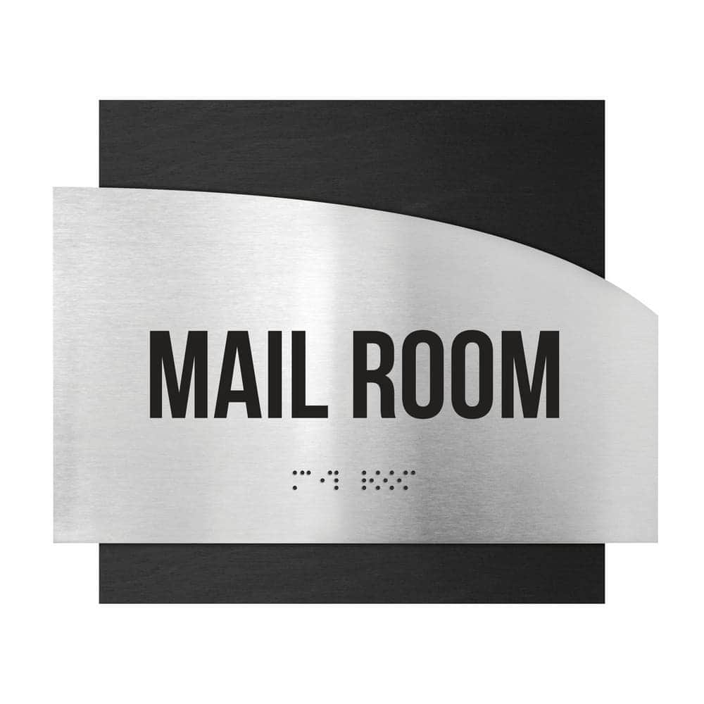 Mail Room Signs - Stainless steel & Wood Plate - 