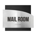 Door Signs Mail Room Sign - Stainless Steel & Wood Door Plate - "Wave" Design - Photo #1