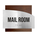 Door Signs Mail Room Sign - Stainless Steel & Wood Door Plate - "Wave" Design - Photo #5