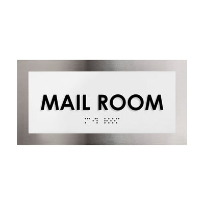 Door Signs - Mail Room Door Sign - Stainless Steel Plate - "Modern" Design