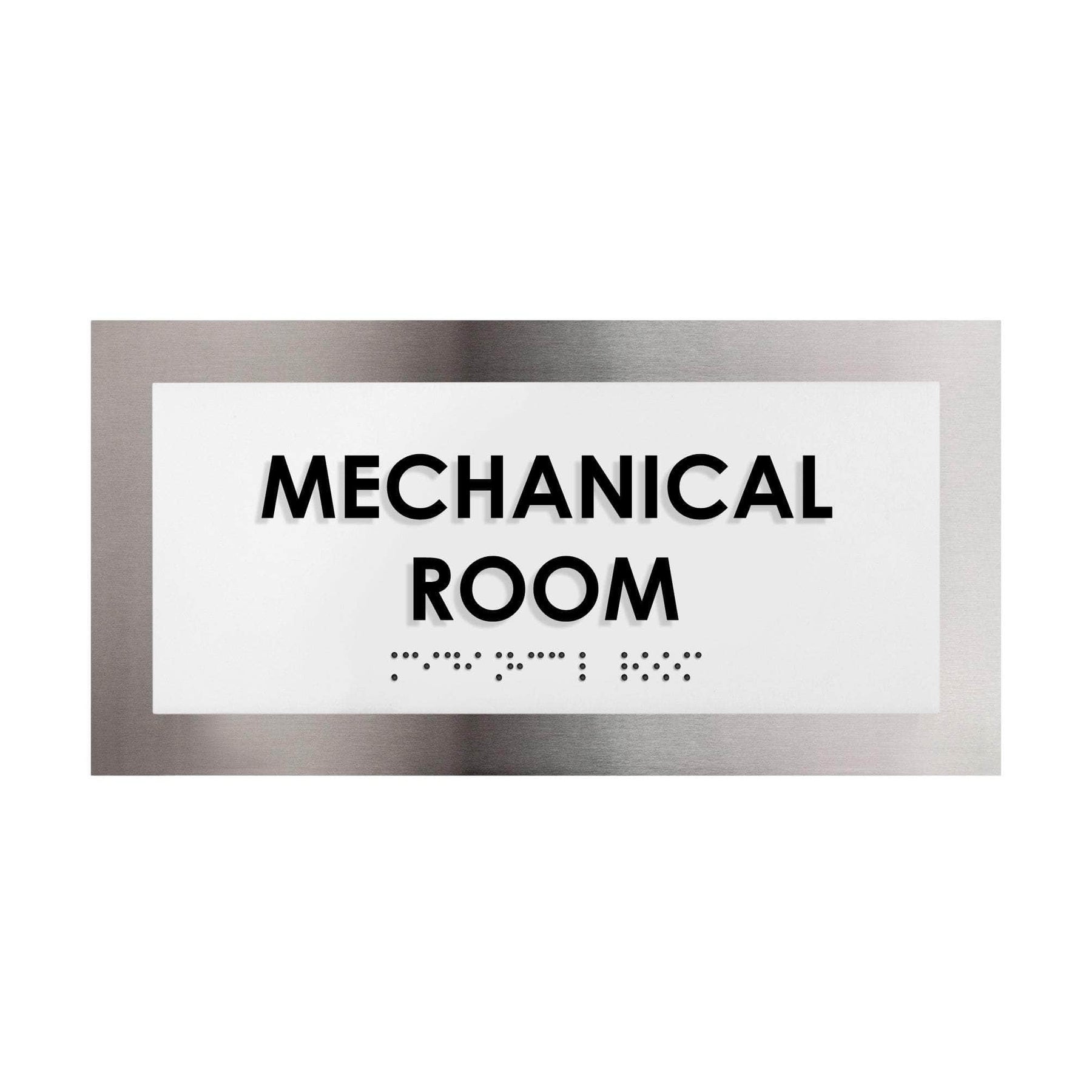 Mechanical Room Sign: Stainless Steel Door Plate —