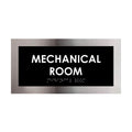 Door Signs Mechanical Room Door Sign - Stainless Steel Plate - "Modern" Design - Photo #1