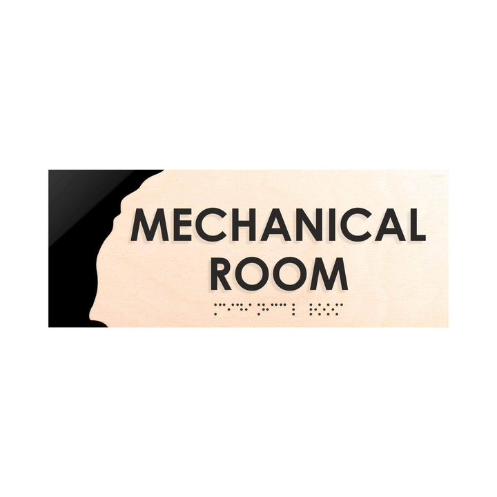 Door Signs Mechanical Room Sign - Wood Door Plate - "Sherwood" Design