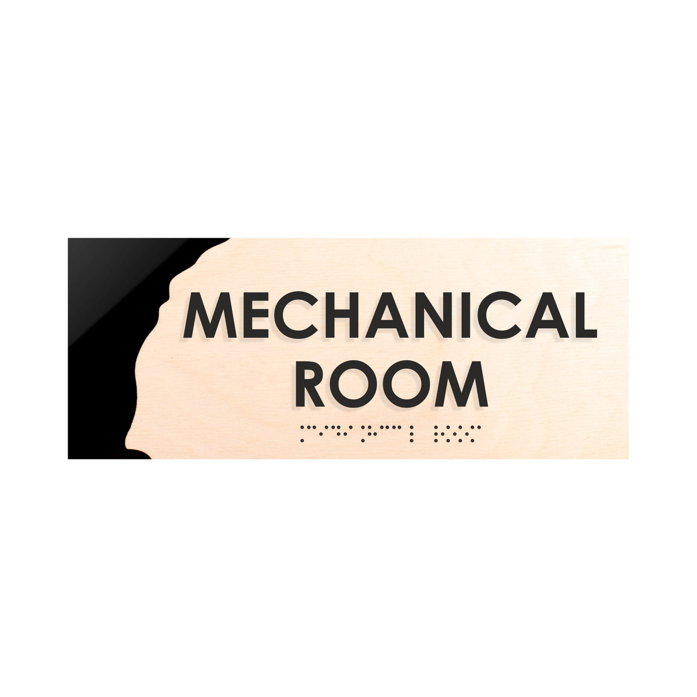 Door Signs - Mechanical Room Sign - Wood Door Plate "Sherwood" Design