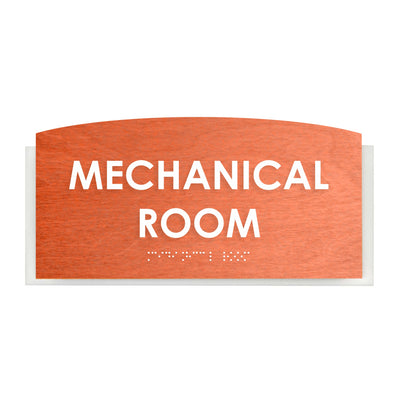 Wood Mechanical Room Door Sign "Scandza" Design