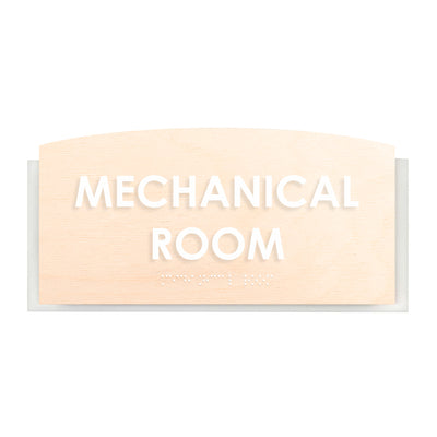 Wood Mechanical Room Door Sign "Scandza" Design