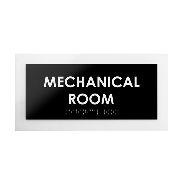 Door Signs Mechanical Room Sign - Acrylic Door Plate - "Simple" Design