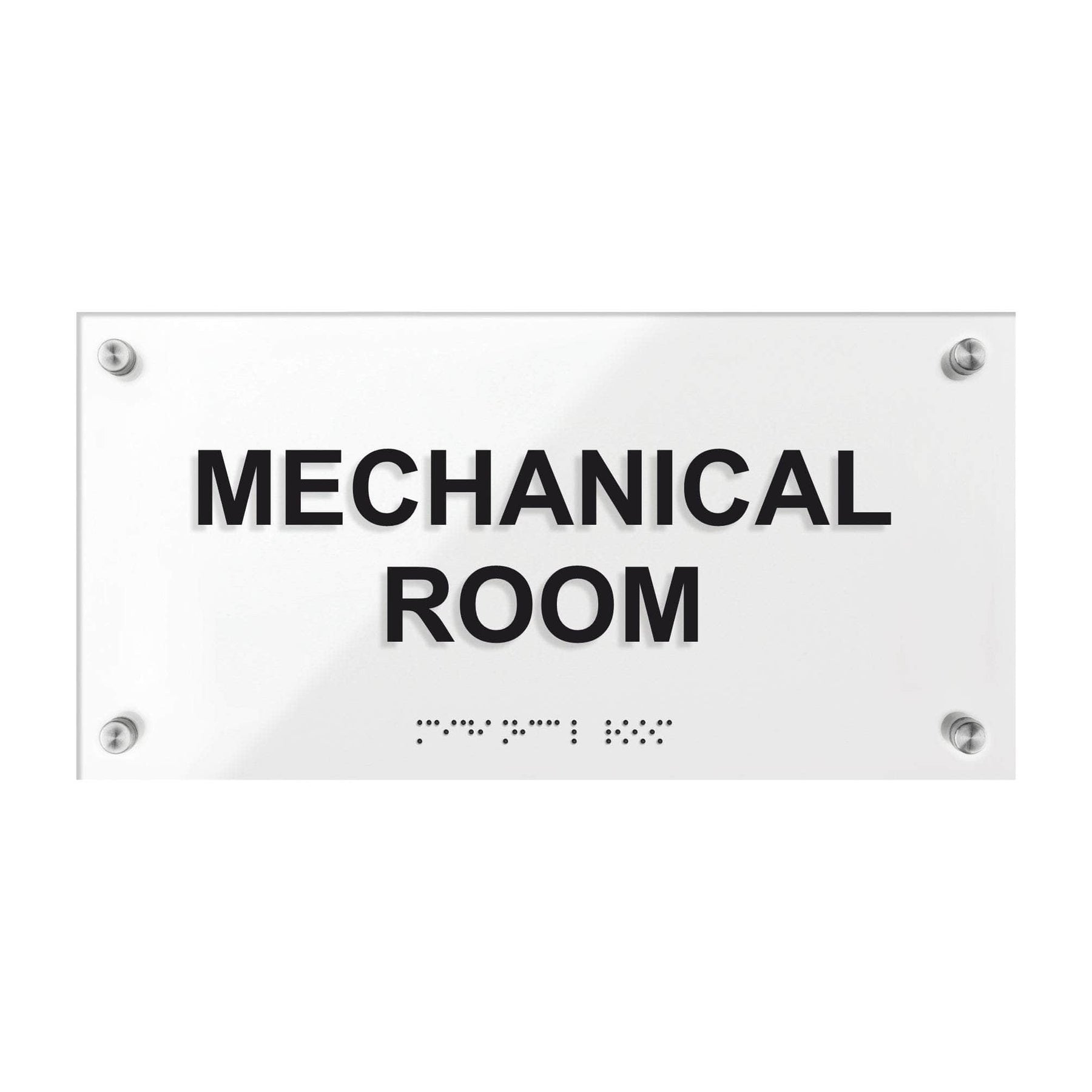 Machine Room Signa Mechanical Room Sign: Acrylic Door Plate —