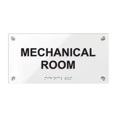 Mechanical Room Signs - Acrylic Door Plate "Classic" Design