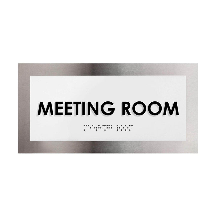 Door Signs Meeting Room Door Sign - Stainless Steel Plate - "Modern" Design