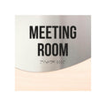 Meeting Room Door Sign - Stainless Steel & Wood Door Plate - "Jure" Design - Photo #2