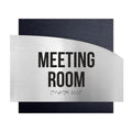 Door Signs Meeting Room Signs - Stainless steel & Wood Plate - "Wave" Design - Photo #6