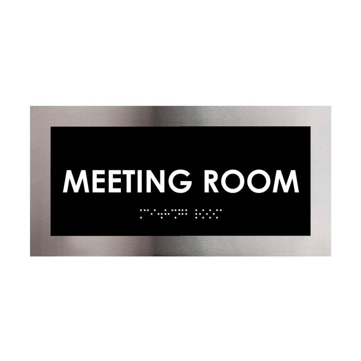 Door Signs Meeting Room Door Sign - Stainless Steel Plate - "Modern" Design