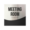 Meeting Room Door Sign - Stainless Steel & Wood Door Plate - "Jure" Design - Photo #5