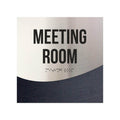 Meeting Room Door Sign - Stainless Steel & Wood Door Plate - "Jure" Design - Photo #6