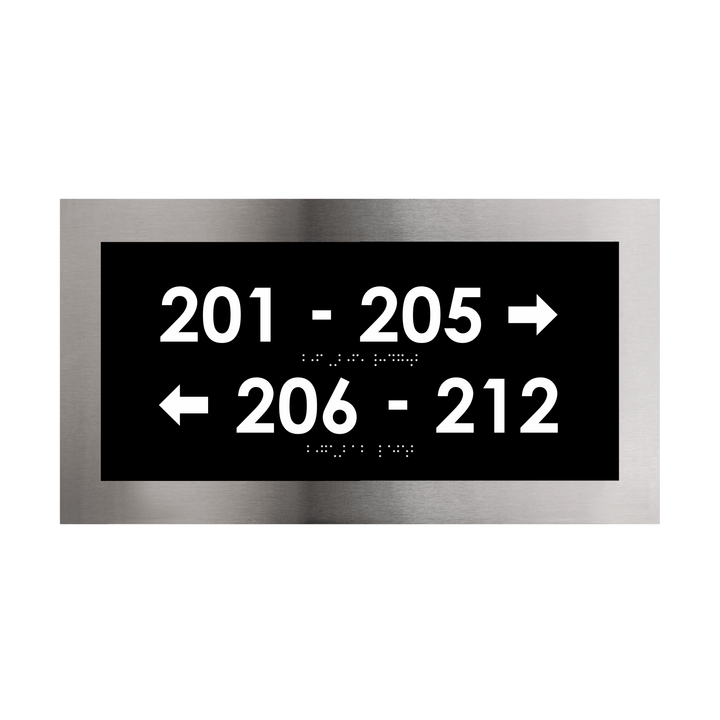 Directional Sign: Interior Stainless Steel Sign — "Modern" Design