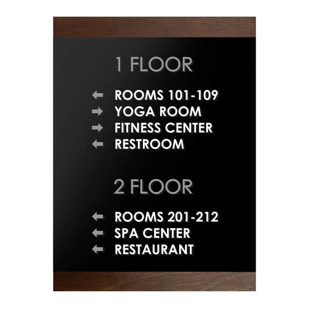 Wayfinding Sign : Wood & Acrylic Wall Sign 19.6x14.5" / 500x370 mm