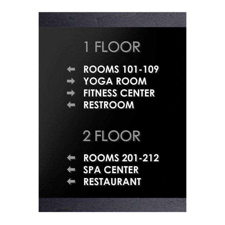 Wayfinding Sign : Wood &amp; Acrylic Wall Sign 19.6x14.5" / 500x370 mm
