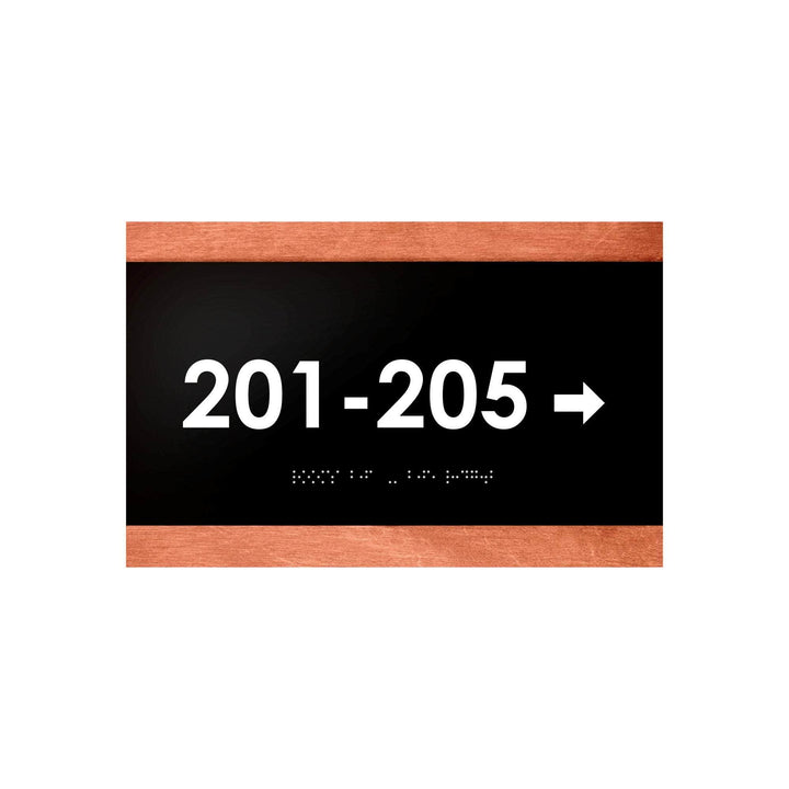 Wayfinding Sign: Wood & Acrylic Wall Sign 11.8x7.6" / 300x190 mm