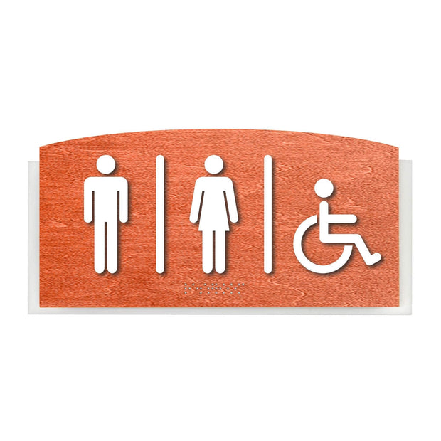 Bathroom Signs All Gender Restroom Door Sign with Handicap - "Scandza" Design