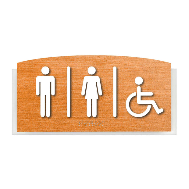 Bathroom Signs All Gender Restroom Door Sign with Handicap - "Scandza" Design