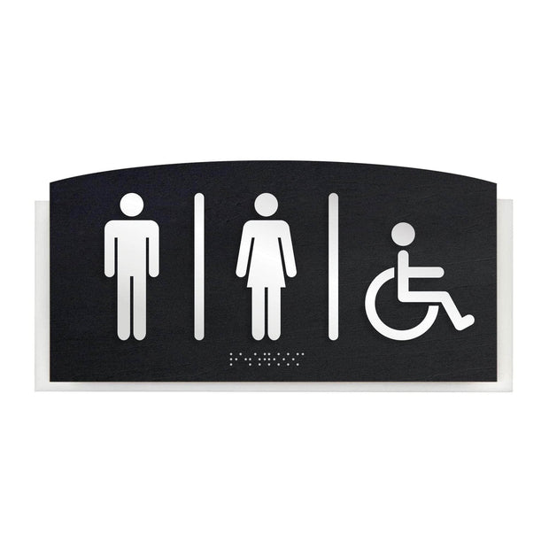 Bathroom Signs All Gender Restroom Door Sign with Handicap - "Scandza" Design