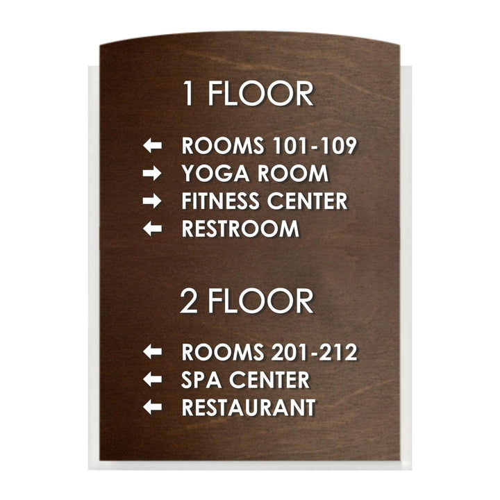 Directional Sign: Wood &amp; Acrylic Wall Sign — "Scandza" Design