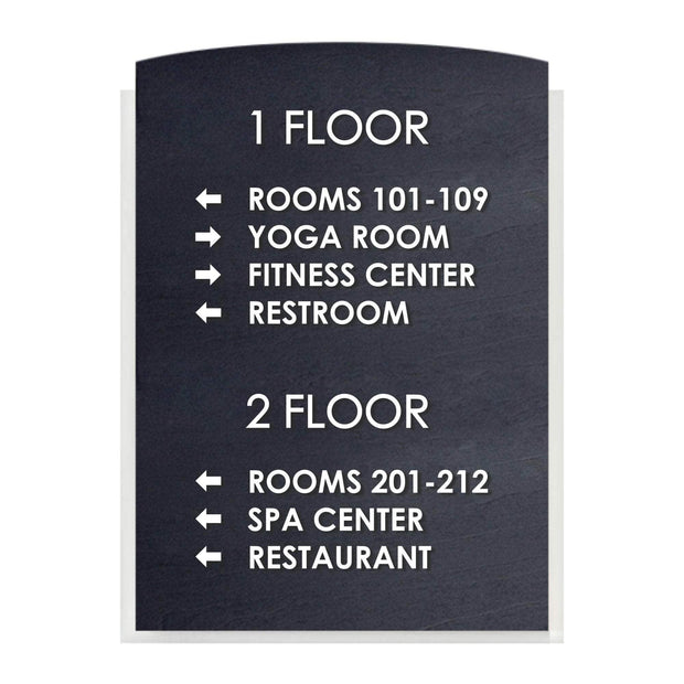 Directional Sign: Wood & Acrylic Wall Sign — "Scandza" Design