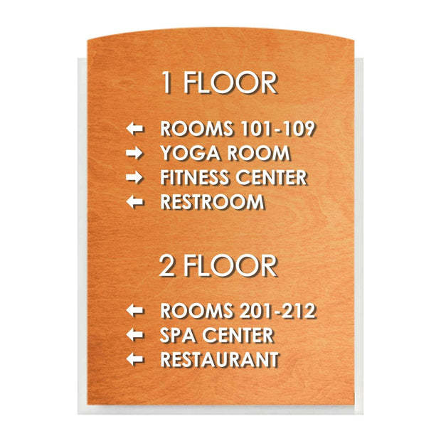 Directional Sign: Wood & Acrylic Wall Sign — "Scandza" Design