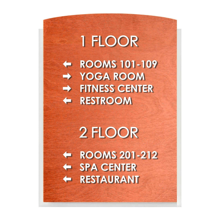Directional Sign: Wood & Acrylic Wall Sign — "Scandza" Design