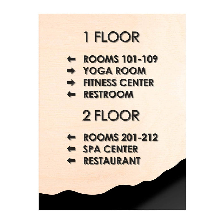 Directional Sign — Wooden Door Plate — "Sherwood" Design