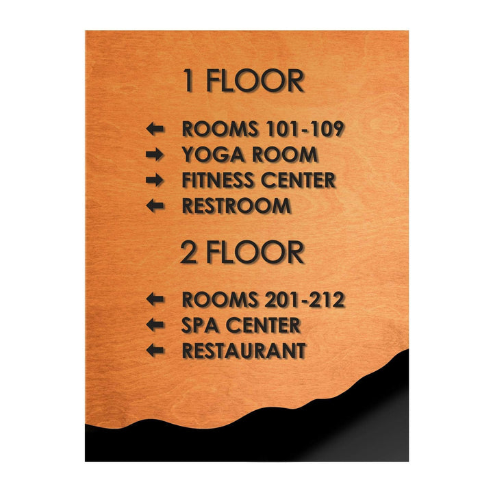 Directional Sign — Wooden Door Plate — "Sherwood" Design