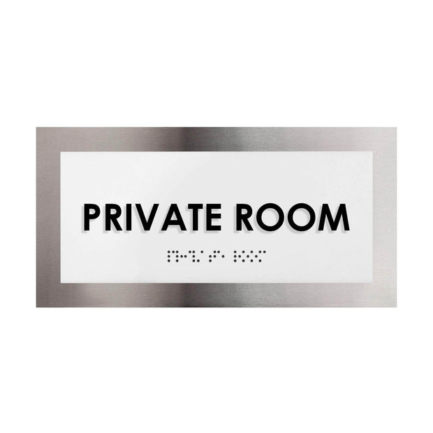 Door Signs Private Room Door Sign - Stainless Steel Plate - "Modern" Design