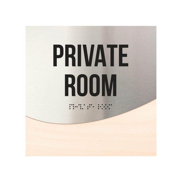 Private Room Door Sign - Stainless steel & Wood Door Plate "Jure" Design