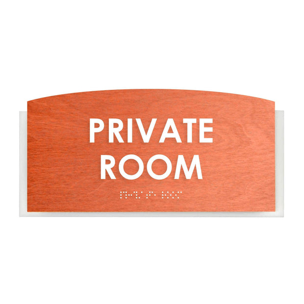 Wood Private Room Door Sign - "Scandza" Design