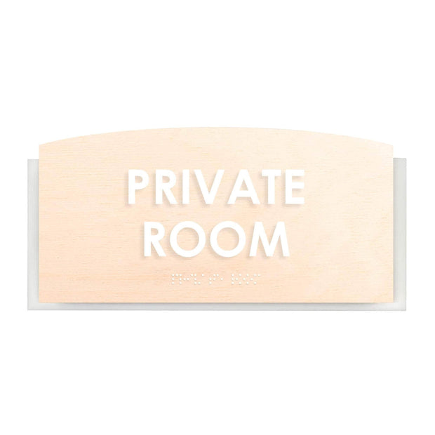 Wood Private Room Door Sign - "Scandza" Design