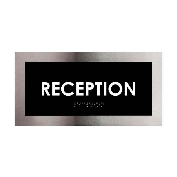 Door Signs Reception Sign - Stainless Steel Plate - "Modern" Design