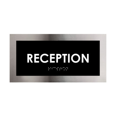 Door Signs - Reception Sign - Stainless Steel Plate - "Modern" Design