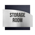 Door Signs Storage Room Signs - Stainless steel & Wood Plate - "Wave" Design - Photo #3