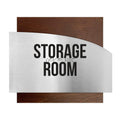 Door Signs Storage Room Signs - Stainless steel & Wood Plate - "Wave" Design - Photo #4