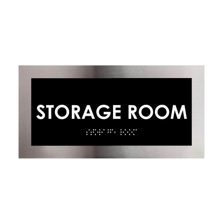 Door Signs Storage Room Door Sign - Stainless Steel Plate - "Modern" Design