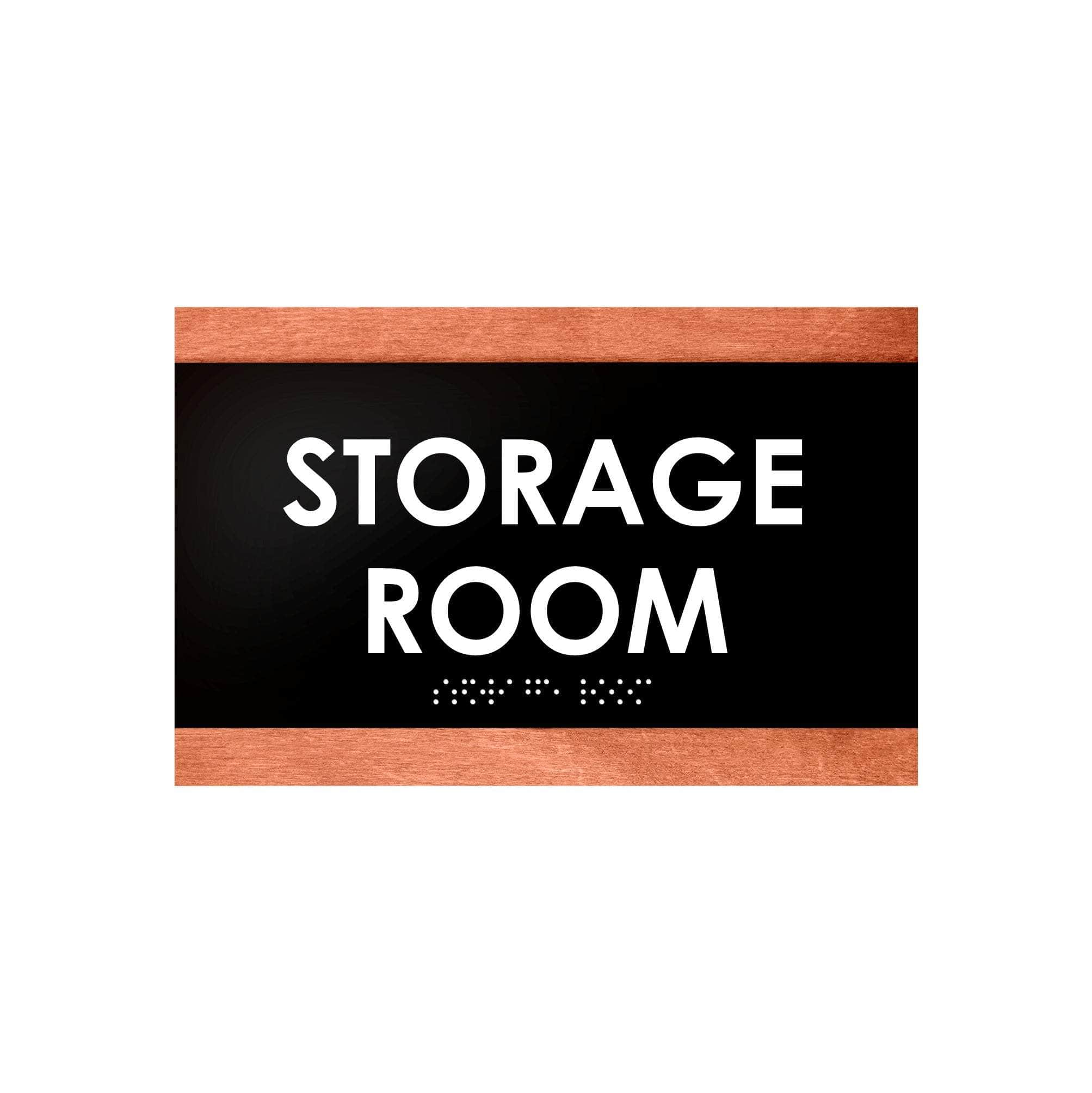Storage Room Sign: Wood Door Plate —