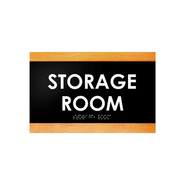 Door Signs Storage Room Sign - Wood Door Plate - "Buro" Design