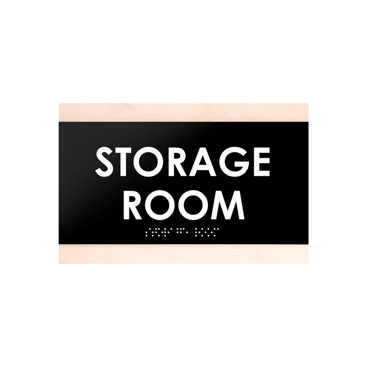 Door Signs Storage Room Sign - Wood Door Plate - "Buro" Design