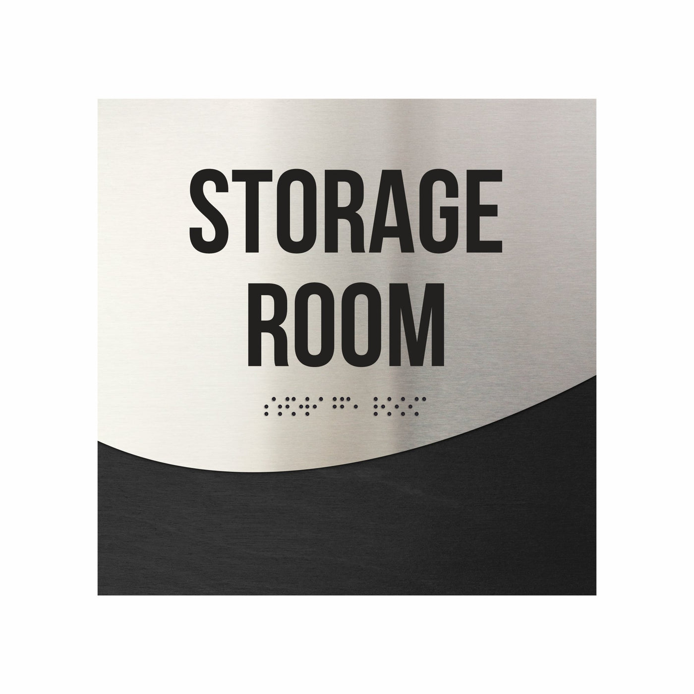 Storage Room Door Sign - Stainless Steel & Wood Door Plate "Jure" Design