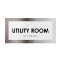 Door Signs Utility Room Door Sign - Stainless Steel Plate - "Modern" Design - Photo #2